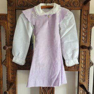 Vintage 1982 Lavender Dress with White Shirt